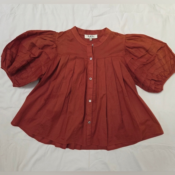 Sea New York Tops - Sea New York Salome Puff Sleeve Top Sunset S